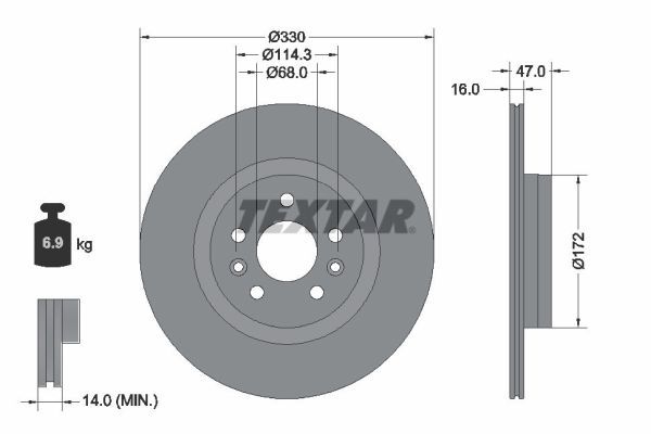 TEXTAR 92351803 Brake Disc