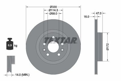 Brake Disc TEXTAR 92351803