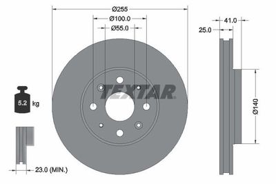 Brake Disc TEXTAR 92352103