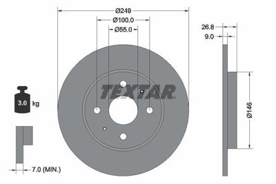 Brake Disc TEXTAR 92352203