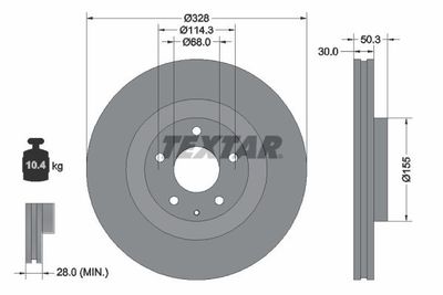 Brake Disc TEXTAR 92352303