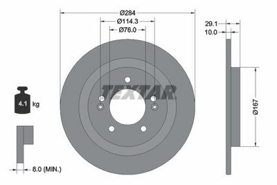 Brake Disc TEXTAR 92352503
