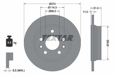 Brake Disc TEXTAR 92352803