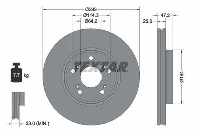 Brake Disc TEXTAR 92353003