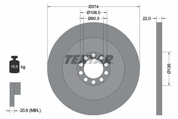 TEXTAR 93015500 Brake Disc