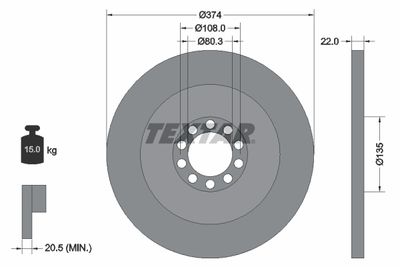 Brake Disc TEXTAR 93015500