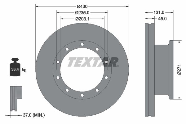 TEXTAR 93086800 Brake Disc