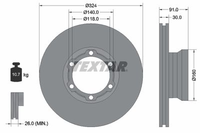 Brake Disc TEXTAR 93087600