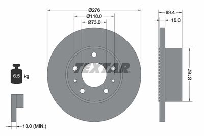 Brake Disc TEXTAR 93104800