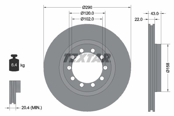 TEXTAR 93117400 Brake Disc