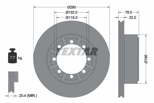 TEXTAR 93117600 Brake Disc