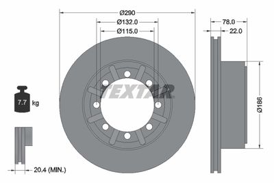Brake Disc TEXTAR 93117600