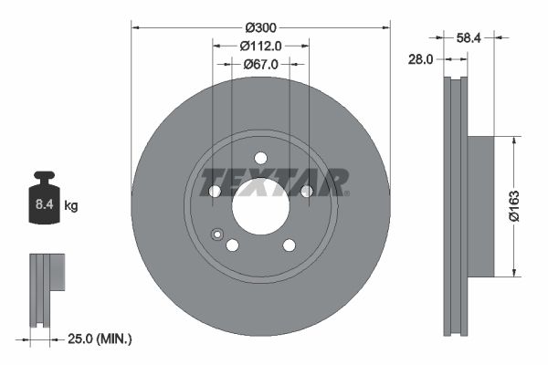 TEXTAR 93123403 Brake Disc