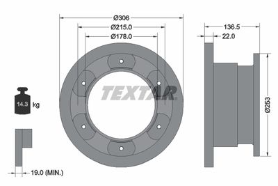 Brake Disc TEXTAR 93127300