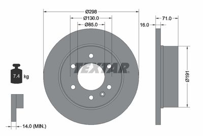 Brake Disc TEXTAR 93143303