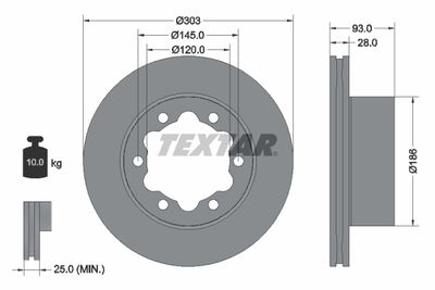 Brake Disc TEXTAR 93143403