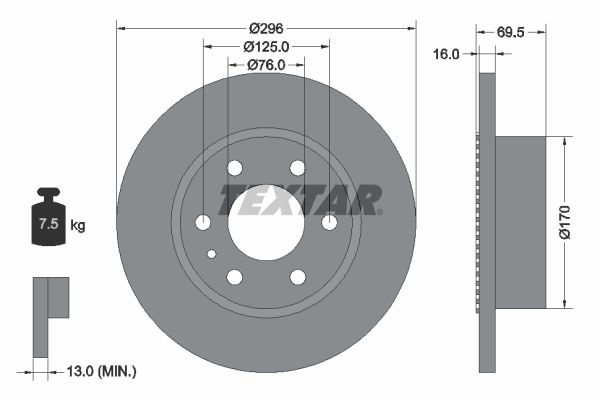 TEXTAR 93177500 Brake Disc