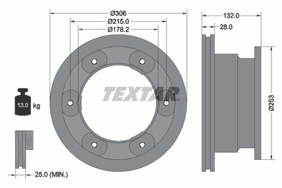 Brake Disc TEXTAR 93177703
