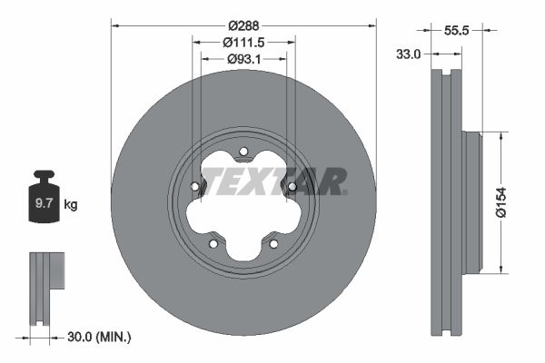 TEXTAR 93260603 Brake Disc