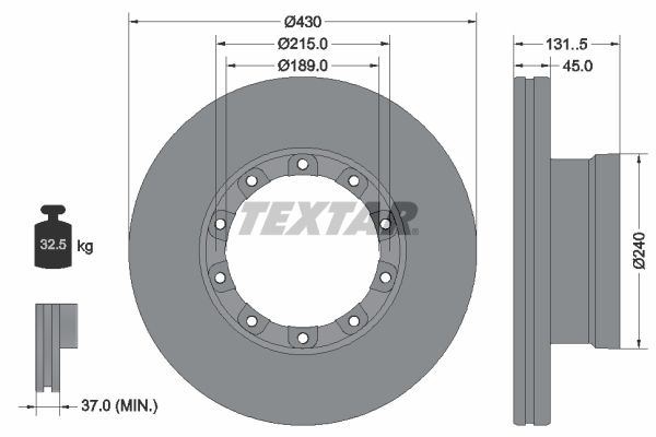 TEXTAR 93308700 Brake Disc