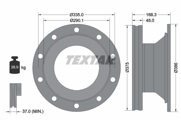 TEXTAR 93308800 Brake Disc