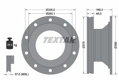 Brake Disc TEXTAR 93308800