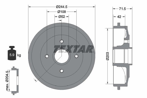 TEXTAR 94026600 Brake Drum