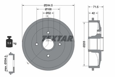 Brake Drum TEXTAR 94026600