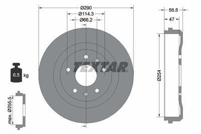 Brake Drum TEXTAR 94030900