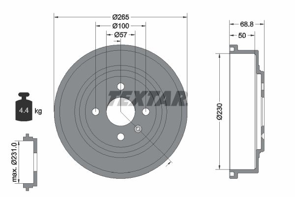 TEXTAR 94031500 Brake Drum