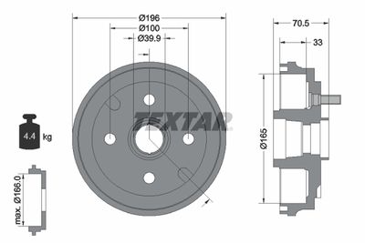 Brake Drum TEXTAR 94033900