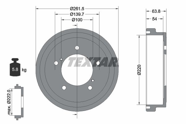 TEXTAR 94037800 Brake Drum