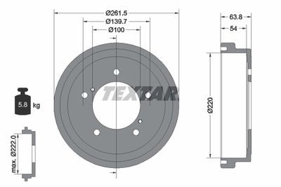 Brake Drum TEXTAR 94037800