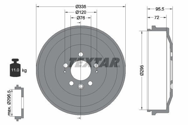 TEXTAR 94043900 Brake Drum