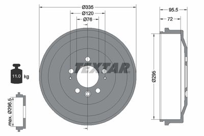 Brake Drum TEXTAR 94043900
