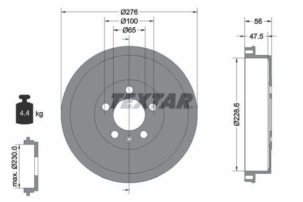 TEXTAR 94044600 Brake Drum