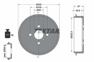 Brake Drum TEXTAR 94045200