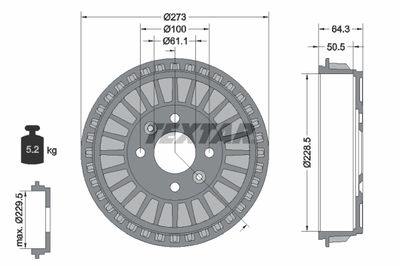 Brake Drum TEXTAR 94046100