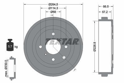 Brake Drum TEXTAR 94046400