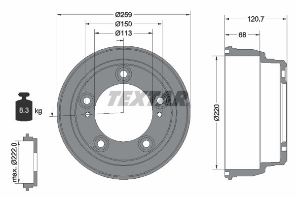 TEXTAR 94046600 Brake Drum