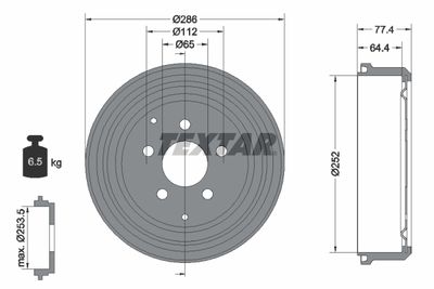 Brake Drum TEXTAR 94048300