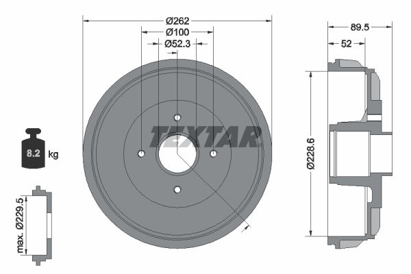 TEXTAR 94049700 Brake Drum