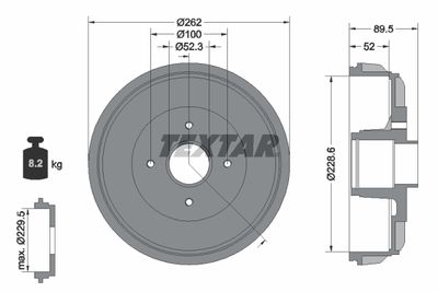 Brake Drum TEXTAR 94049700