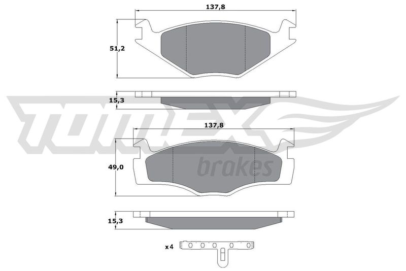 TOMEX Brakes TX 10-14 Brake Pad Set, disc brake