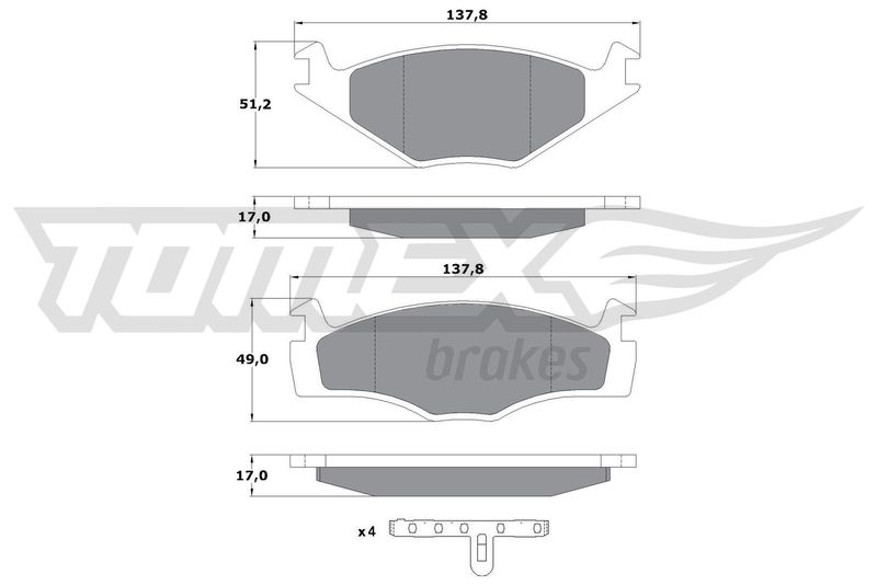TOMEX Brakes TX 10-141 Brake Pad Set, disc brake