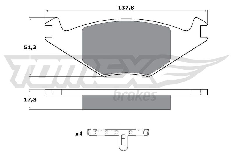 TOMEX Brakes TX 10-15 Brake Pad Set, disc brake