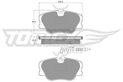 Brake Pad Set, disc brake TOMEX Brakes TX 10-211