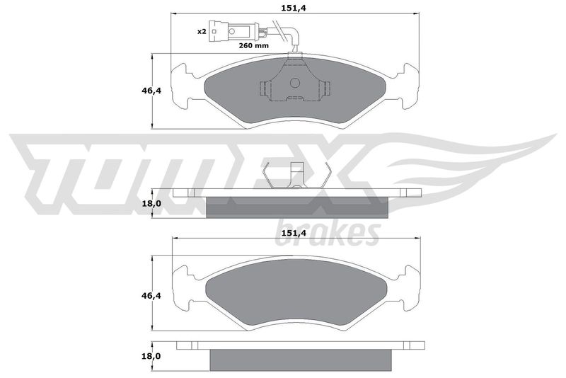 TOMEX Brakes TX 10-281 Brake Pad Set, disc brake