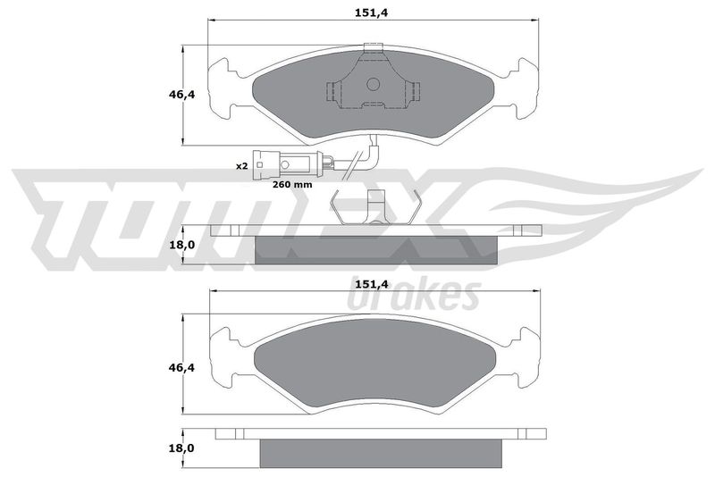 TOMEX Brakes TX 10-282 Brake Pad Set, disc brake