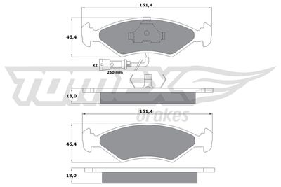 Brake Pad Set, disc brake TOMEX Brakes TX 10-282